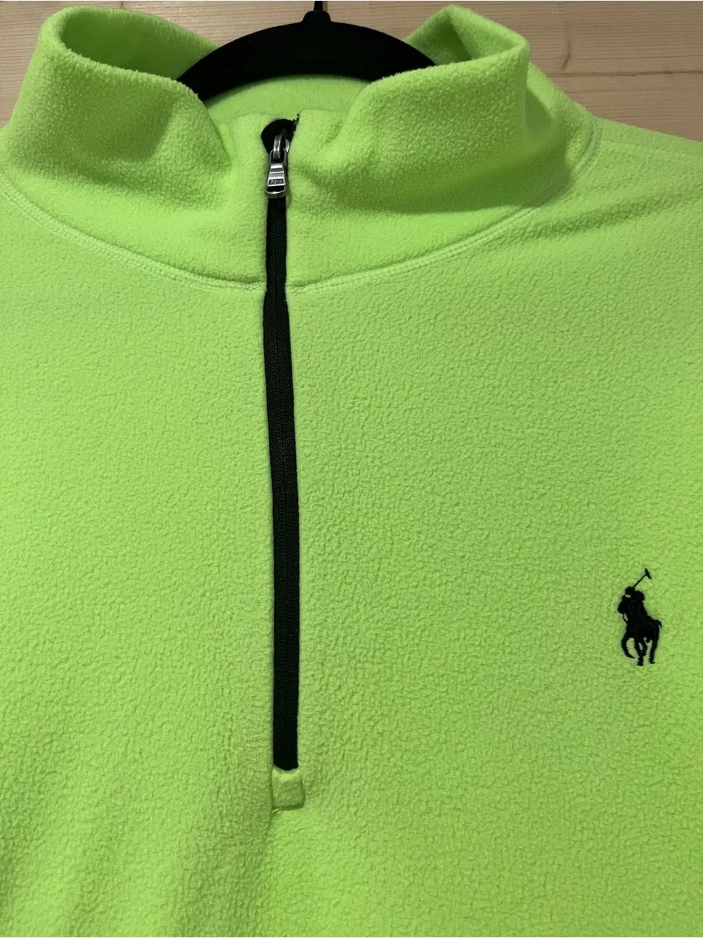 Ralph Lauren Men’s Neon Lime Quarter-Zip Fleece Pullover 🐎